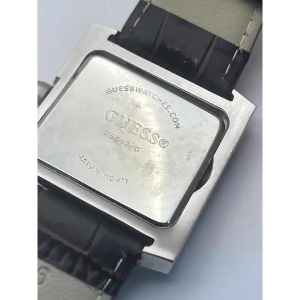 VTG Guess G66471G Men's Watch 38mm - New Battery - New Adjustable Leather Band